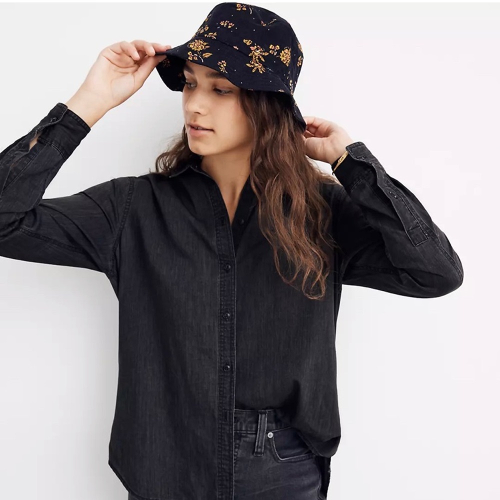Madewell Denim Oversized Ex-Boyfriend Shirt in Lunar Wash | size S
